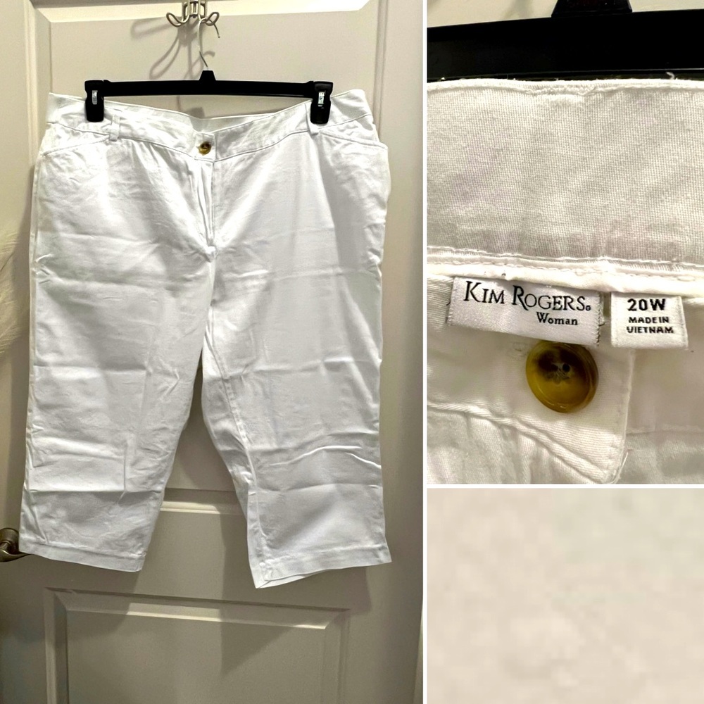 Kim Rogers White Capris, Women Size 20W